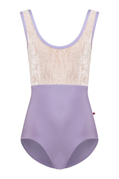 Kids Anna Duo leotard in N-Poem body & trim color and CV-Misty Roes top color