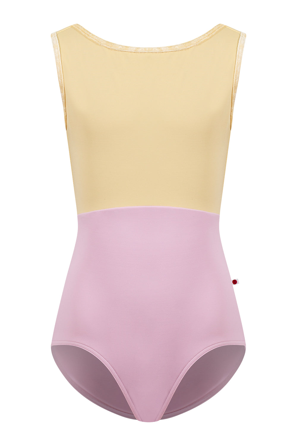 Kids Sofiane Duo leotard in T-Rose body color with T-Vanilla top color and CV-Vanilla trim color