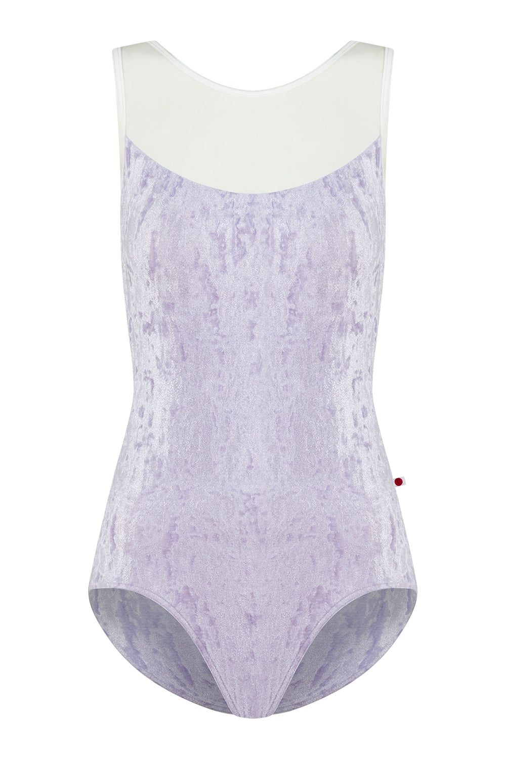 Meagan leotard in CV-Angelic body color with Mesh White op color and T-White trim color