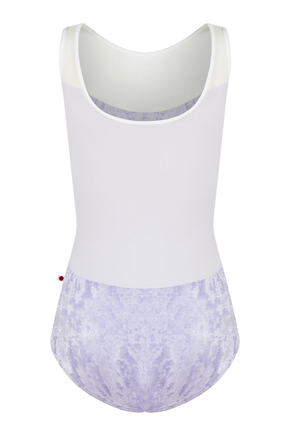 Meagan leotard in CV-Angelic body color with Mesh White op color and T-White trim color