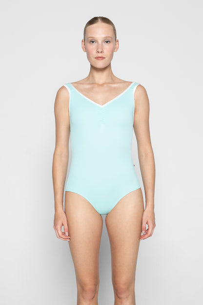 Tiffany leotard in T-Frozen body color with V-White trim color