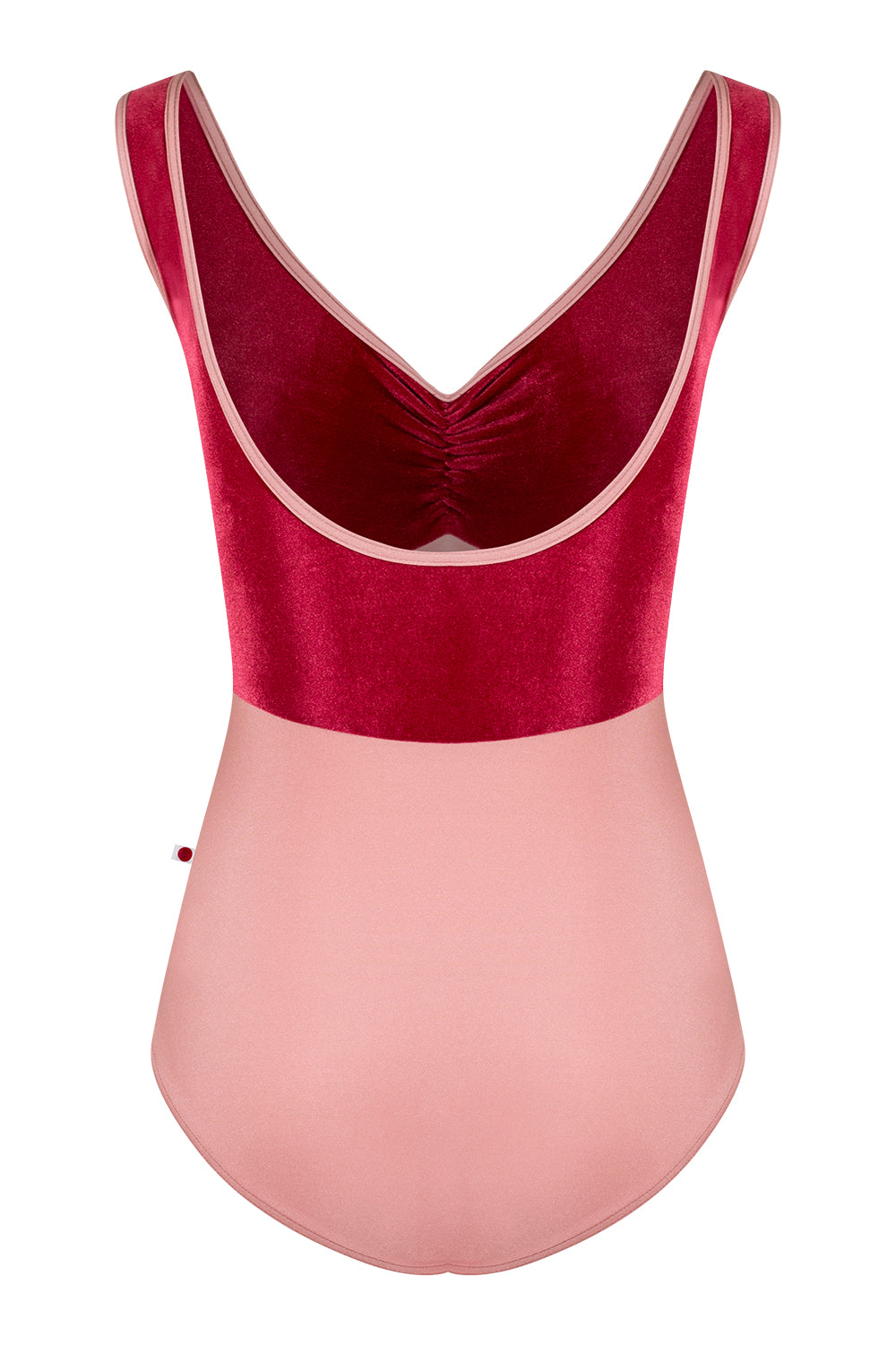 Anna Duo Pinch leotard in N-Antique Rose body color with V-Cerise top color and N-Antique Rose trim color