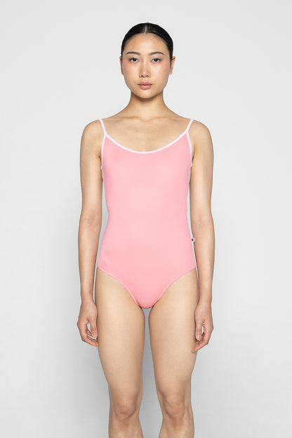 Fiona leotard in T-May body color with Mesh Rose top color and T-Rose trim color