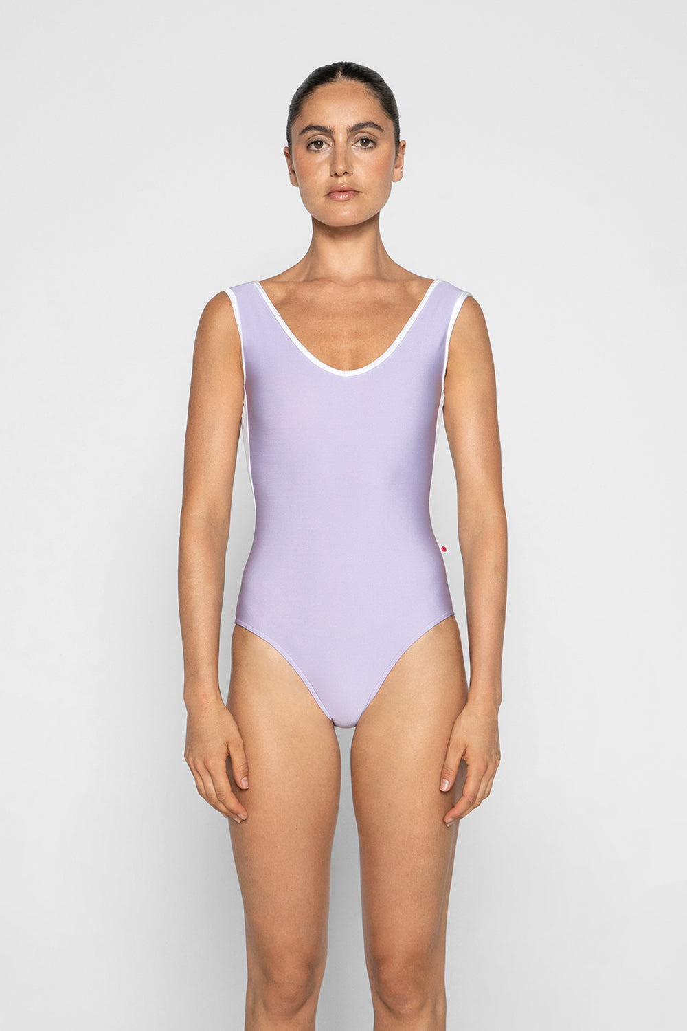 Gina leotard in N-Poem body color with T-White top color and V-White trim color