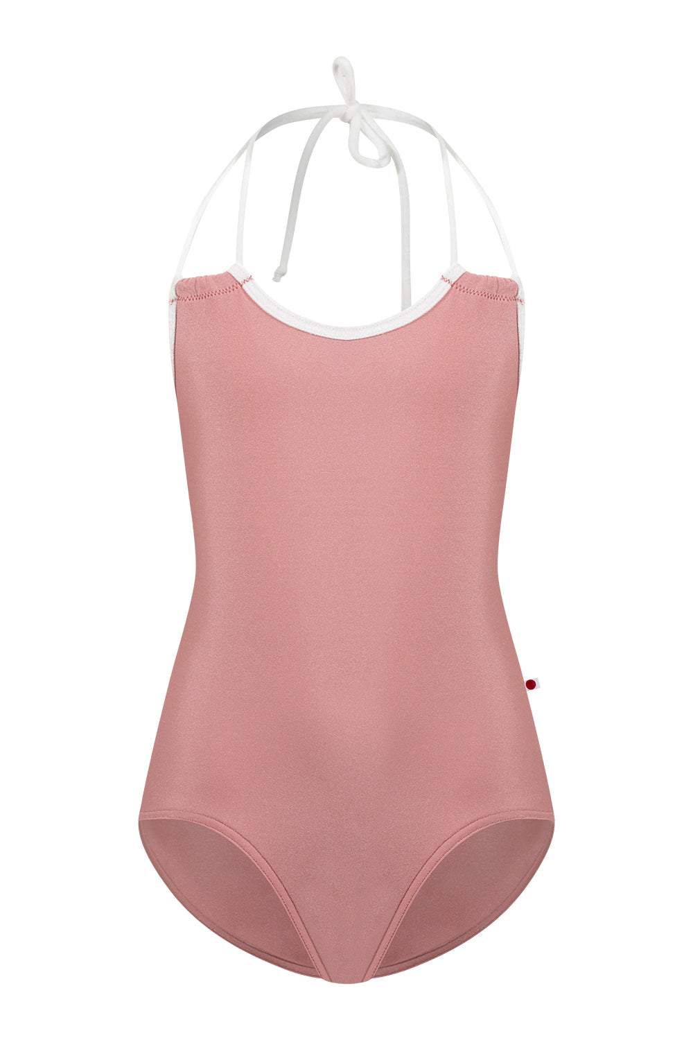 Kids Julia leotard in N-Antique Rose body color with V-White trim color