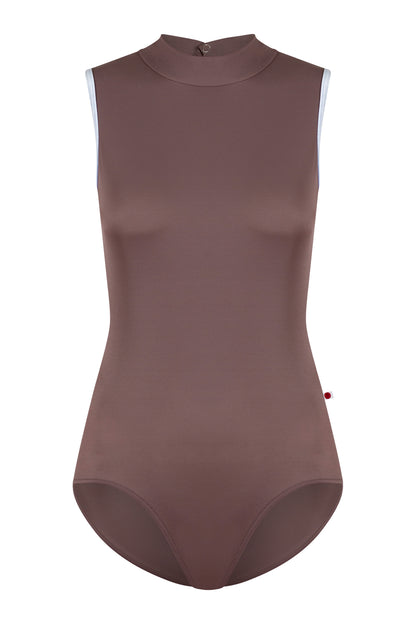 Natasha leotard in T-Phantom body color with V-Serenade trim color