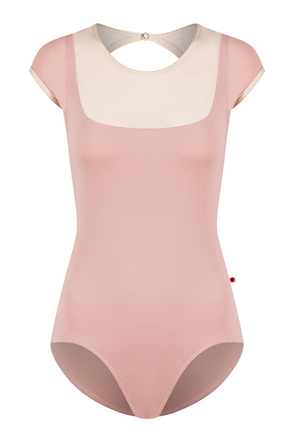 Cynthia Leotard in T-Petal body color with Mesh Blush top color and N-Pearl trim color