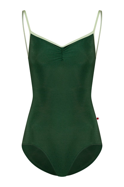 Daniela pinch leotard in N-Huntress body color with N-Ginko trim color