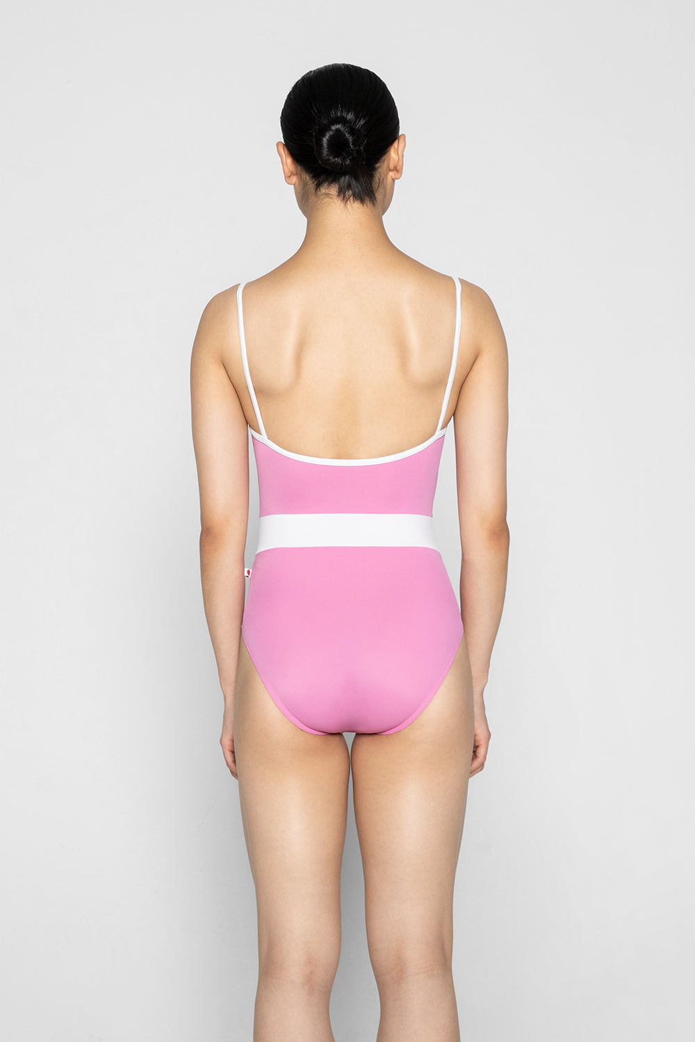 Micah leotard in T-Aurora body & top color with T-White middle band and trim color