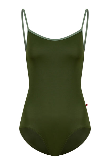 Tamara leotard in T-Jungle body color with N-Sage trim color