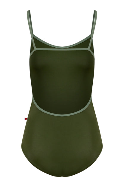 Tamara leotard in T-Jungle body color with N-Sage trim color