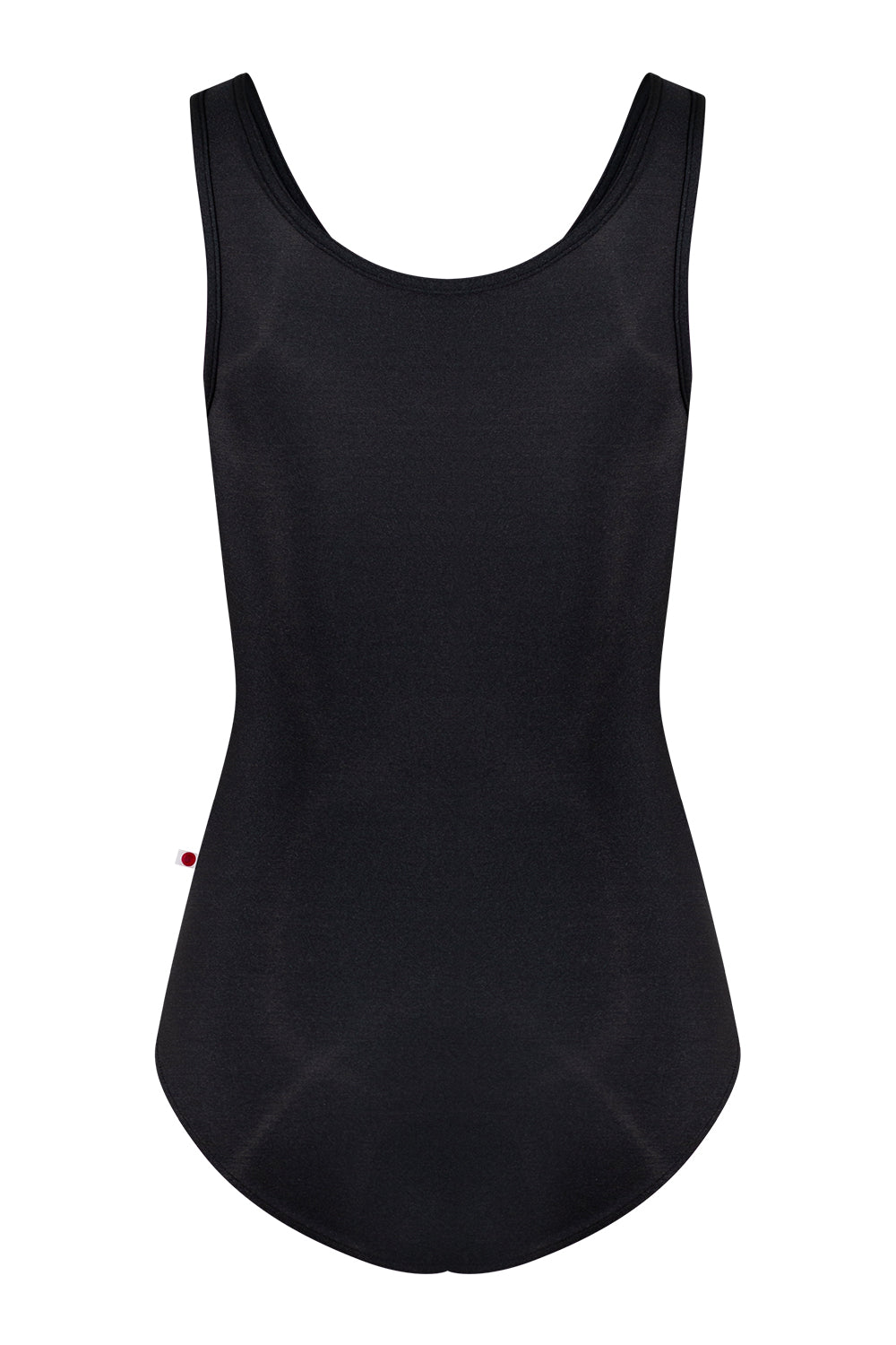 Cora leotard in N-Black body color with N-Black trim color and V-Orbit zipper and side stripe color