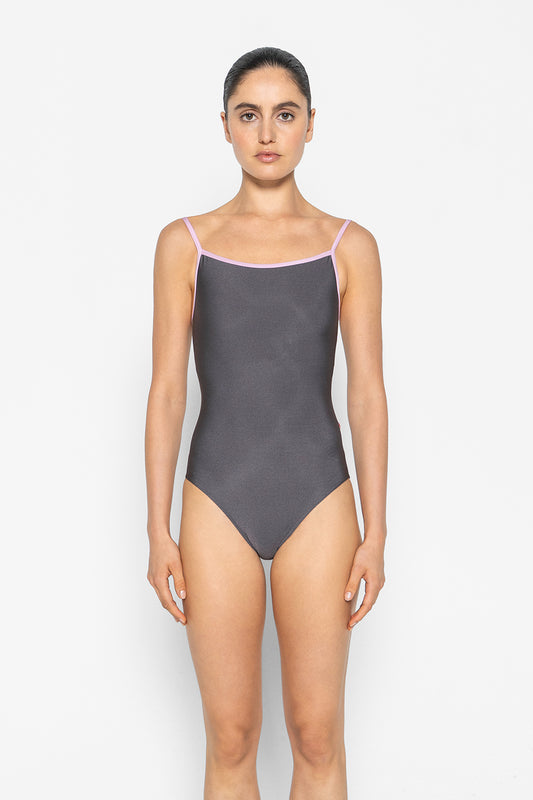 Marisa leotard in N-Shadow body color with N-Confetti trim color