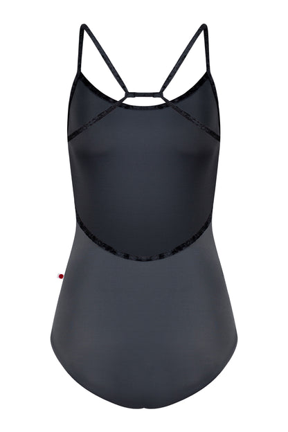 Nadja leotard in T-Titanium body color with CV-Black trim color