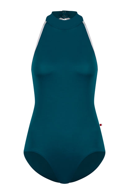 Noe leotard in T-Zenith body color with N-Silver trim color