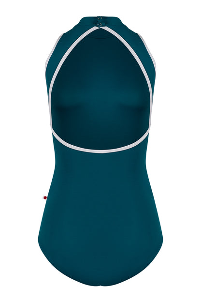 Noe leotard in T-Zenith body color with N-Silver trim color