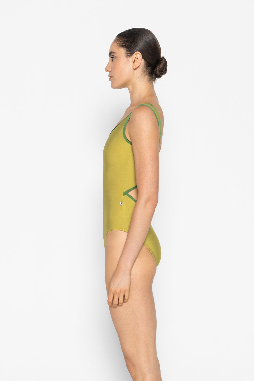 Veronique leotard in N-Cricket body color with N-Lucky trim color