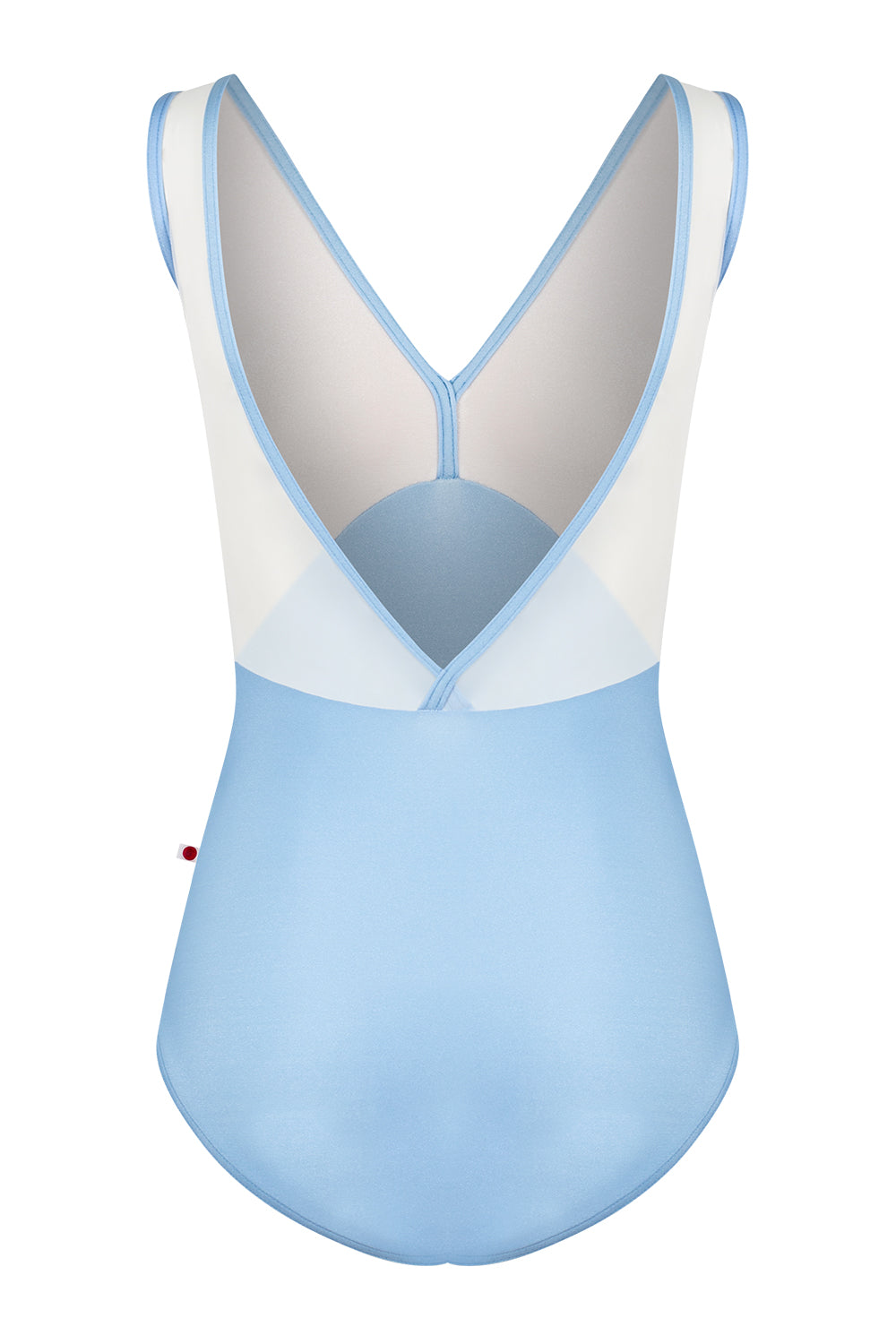 Alicia leotard in N-Moontide body color with V-White & Mesh White top color and N-Moontide trim color