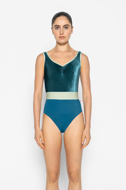 Lucy leotard in T-Zenith body color with V-Orbit top color and N-Ginko trim & middle band color