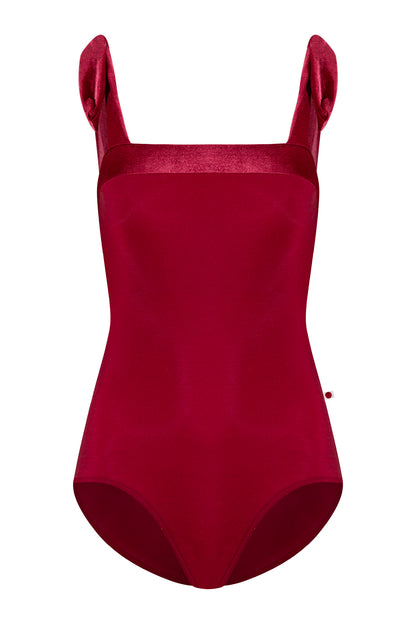 Mimi leotard in N-Berry body color with V-Cerise top color