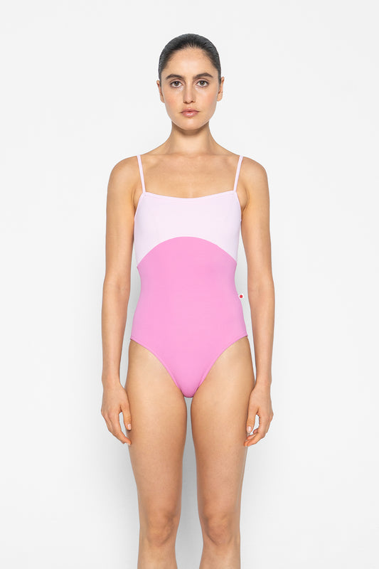 Denise leotard in T-Aurora body color with T-Rose top & trim color