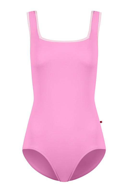 Kids Marieke leotard in T-Aurora body color with T-Rose trim color