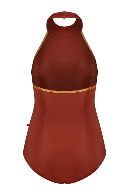 Sarah leotard in N-Bronze body color with CV-Bling trim color