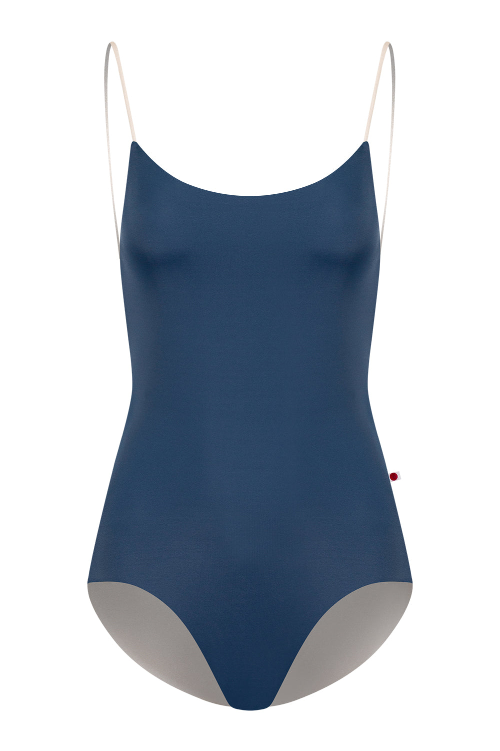 Romy leotard in T-Storm Body color with N-Pearl inner pannel and V-Buttermilk trim color