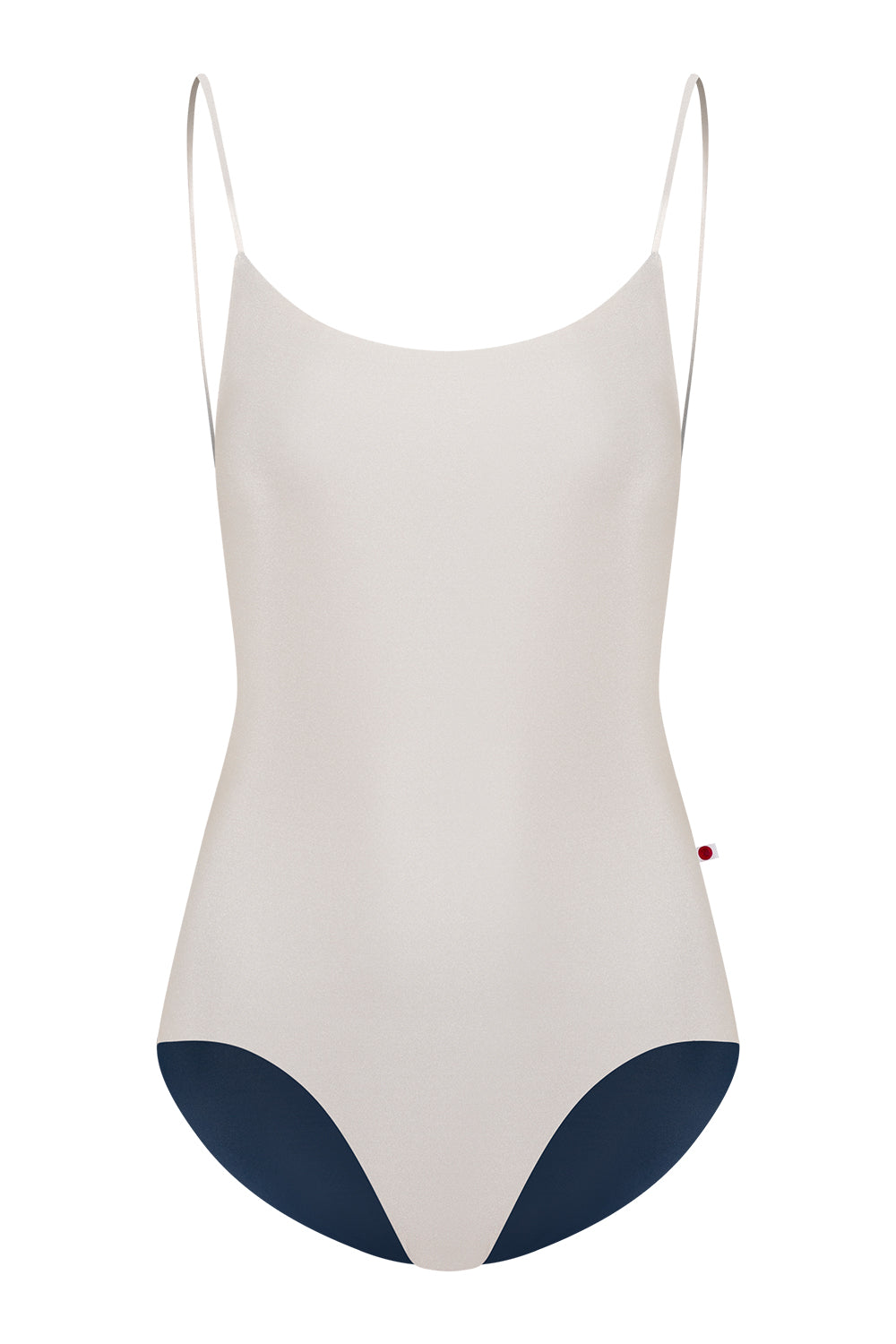 Romy leotard in T-Storm Body color with N-Pearl inner pannel and V-Buttermilk trim color