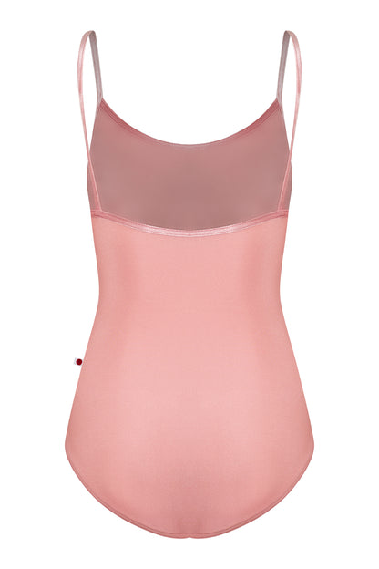 Kathy leotard in N-Antique Rose body color, V-Dreamy trim color with Mesh White overlay