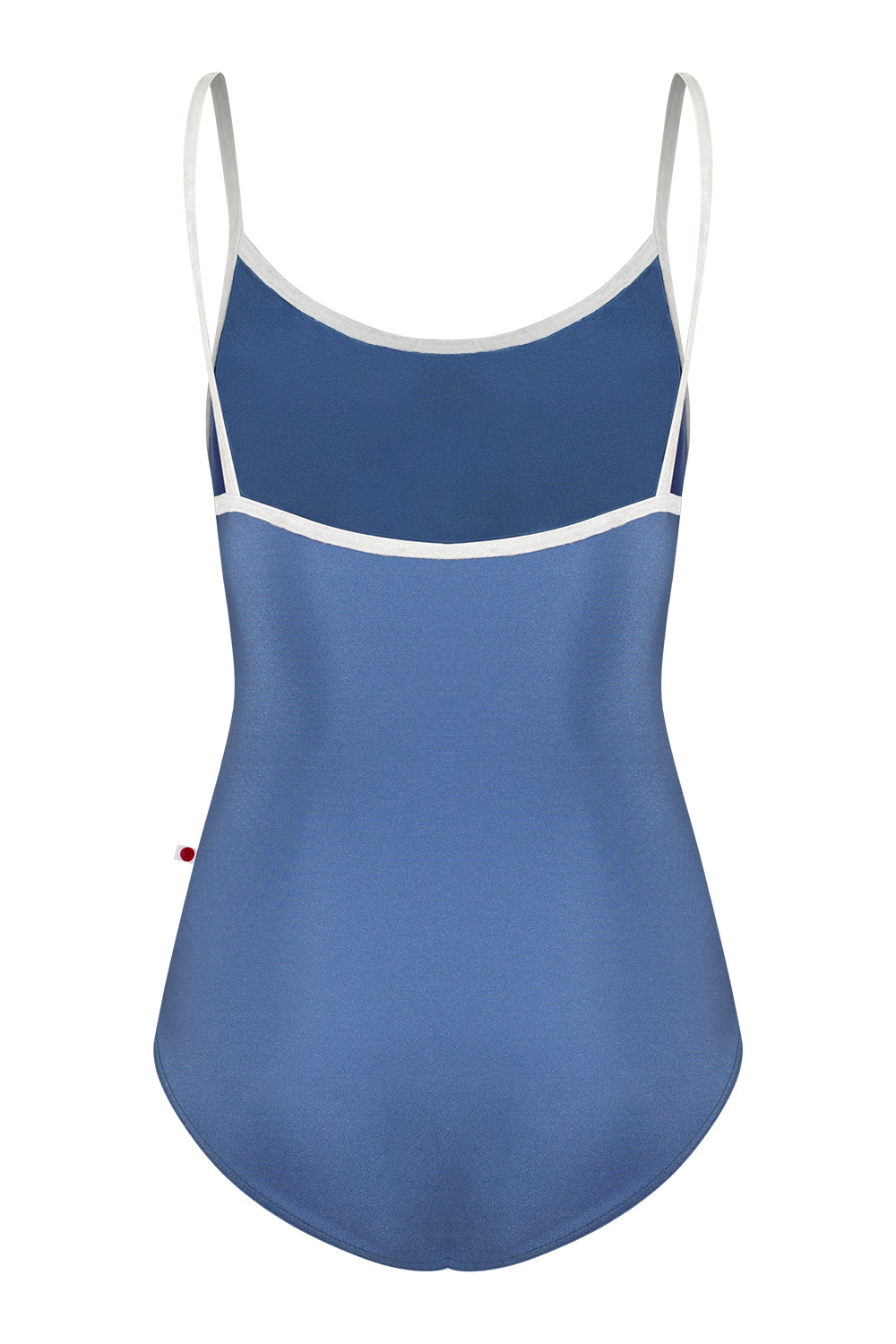 Kathy leotard in N-Arctic body color, CV-White trim color with Mesh Dark Blue overlay