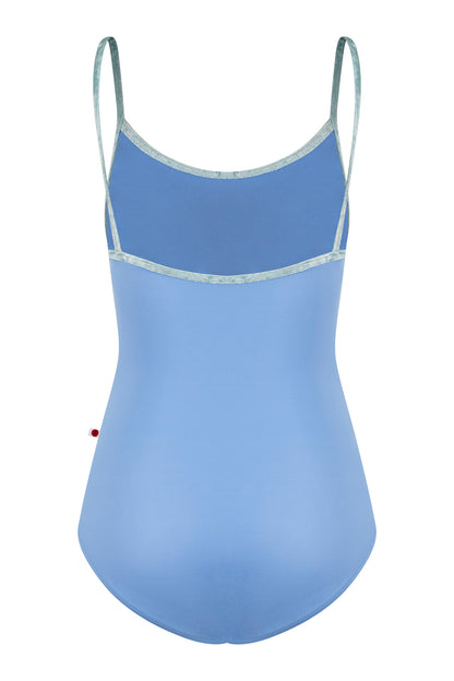 Kathy leotard in T-Paradise body color, CV-Ice trim color with Mesh Whisper overlay