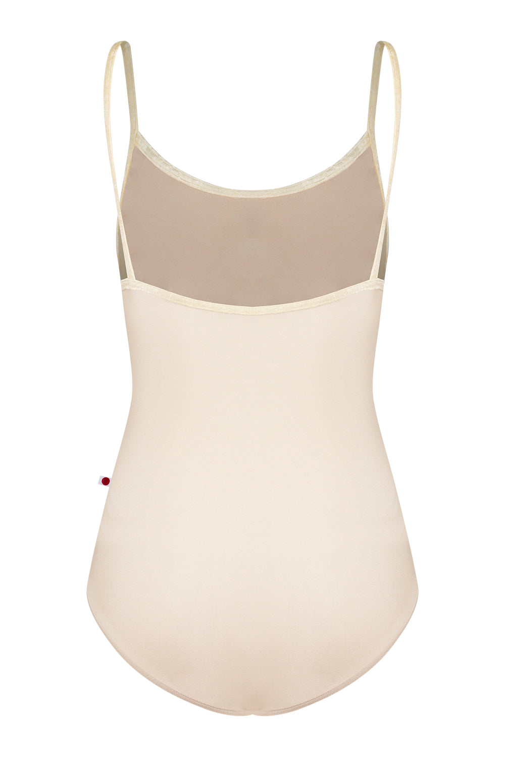 Kathy leotard in N-Pearl body color, CV-Vanilla trim color with Mesh Vanilla overlay