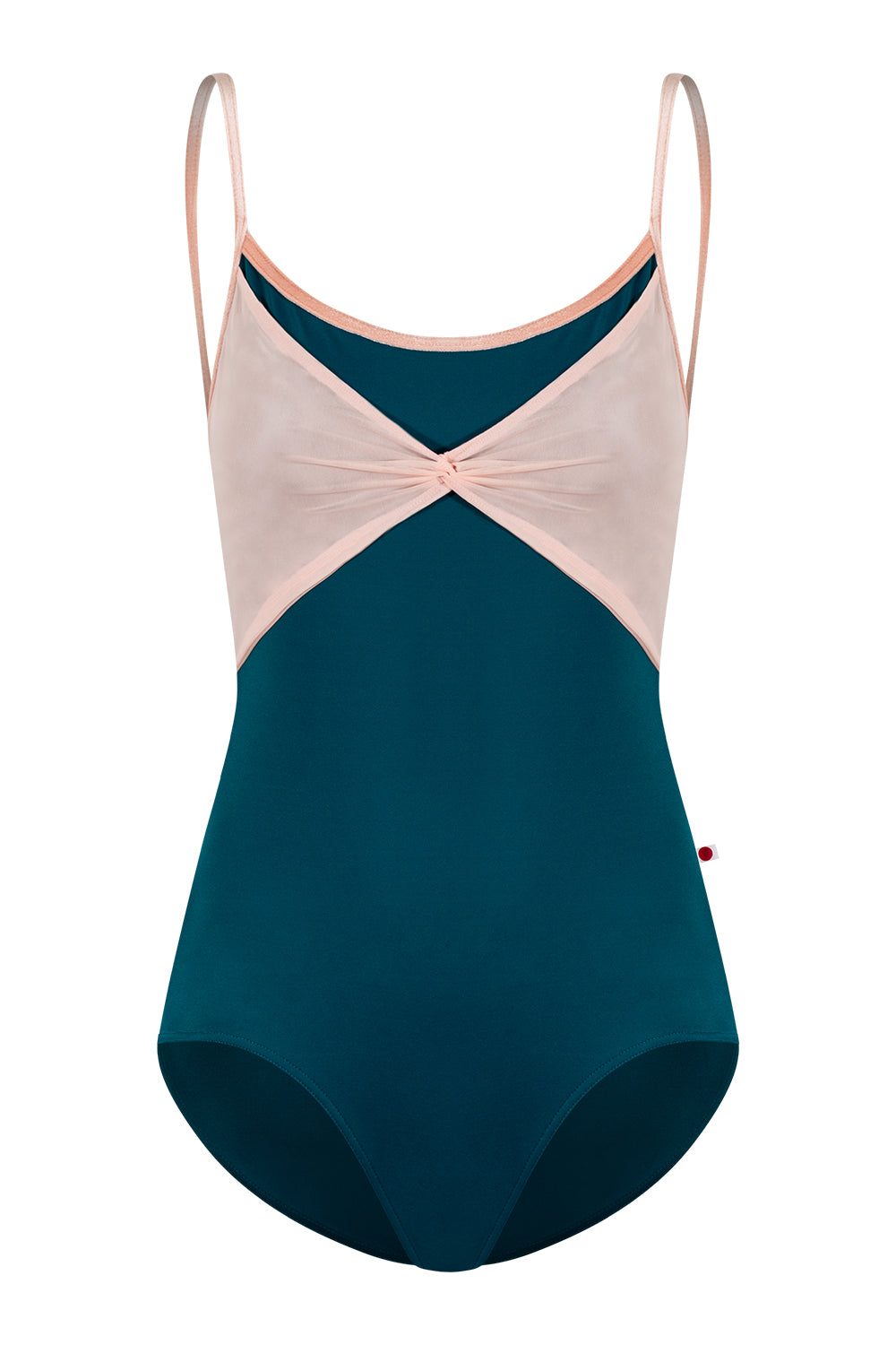 Kathy leotard in T-Zenith body color, V-Blush trim color with Mesh Blush overlay