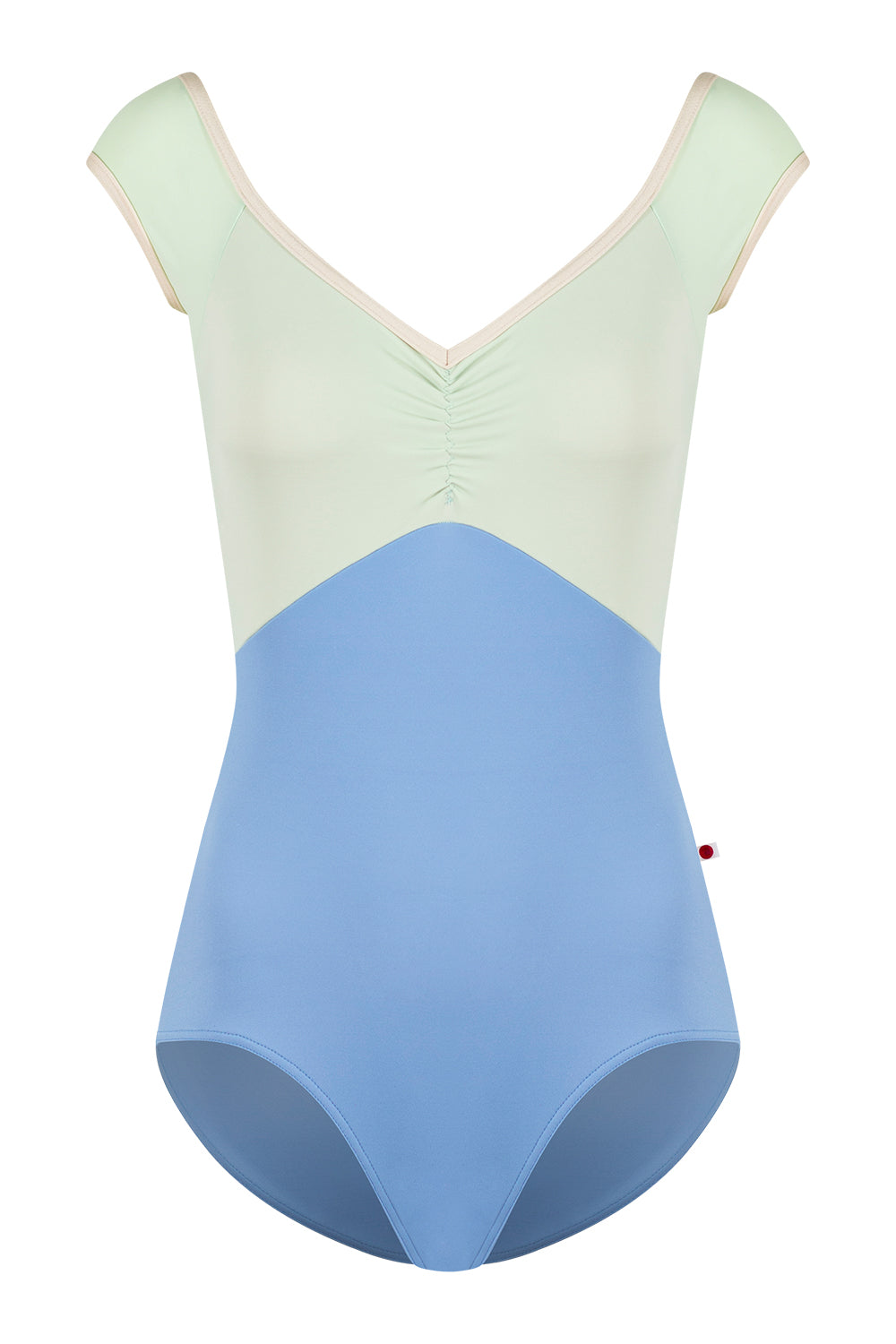 Elli leotard in T-Paradise body color with T-Pistachio top color and N-Pearl trim color