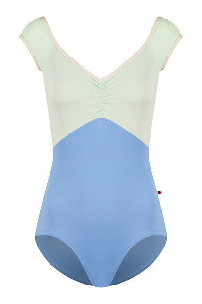 Elli leotard in T-Paradise body color with T-Pistachio top color and N-Pearl trim color