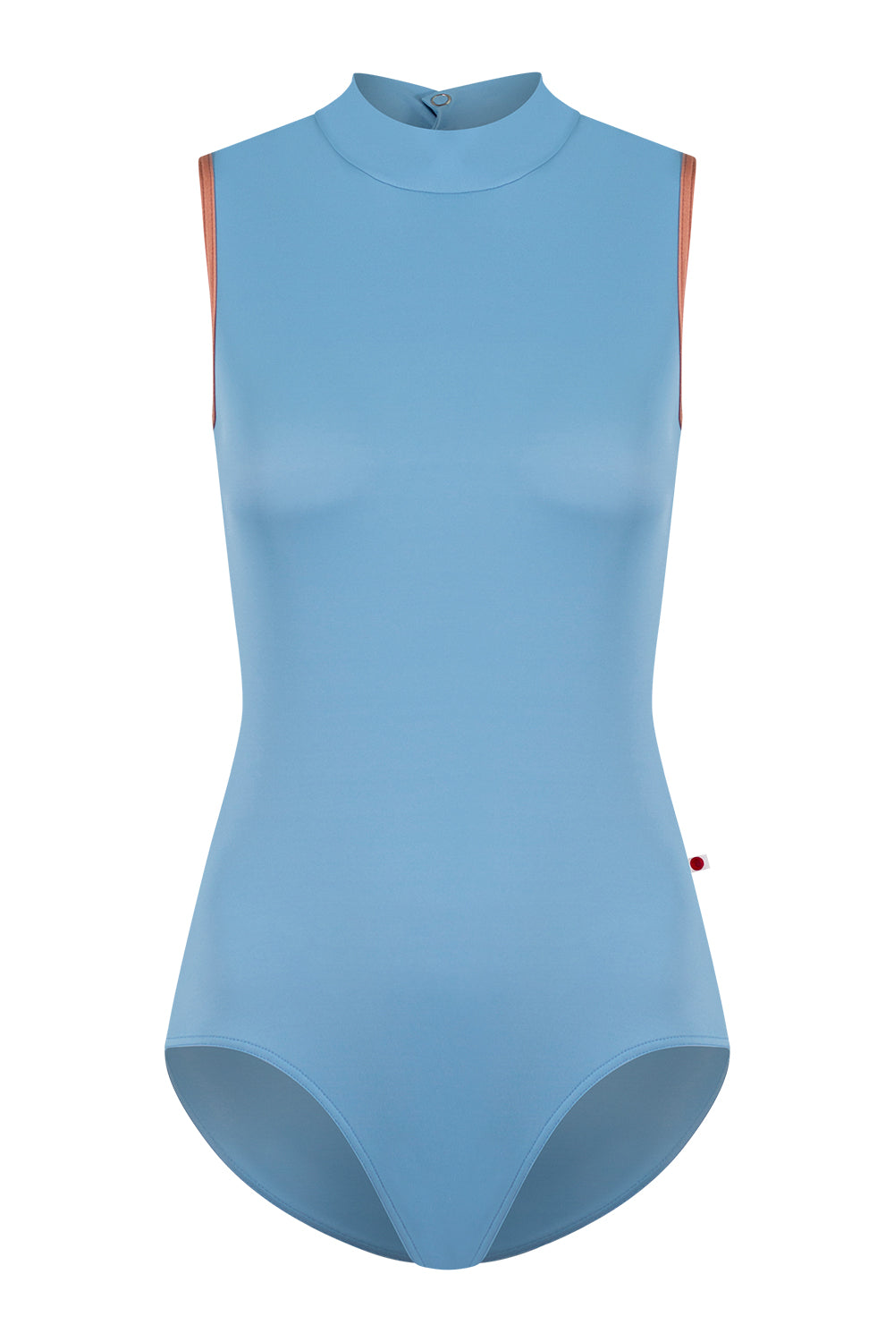 Natasha leotard in T-Bluebell body color with N-Rosewood trim color