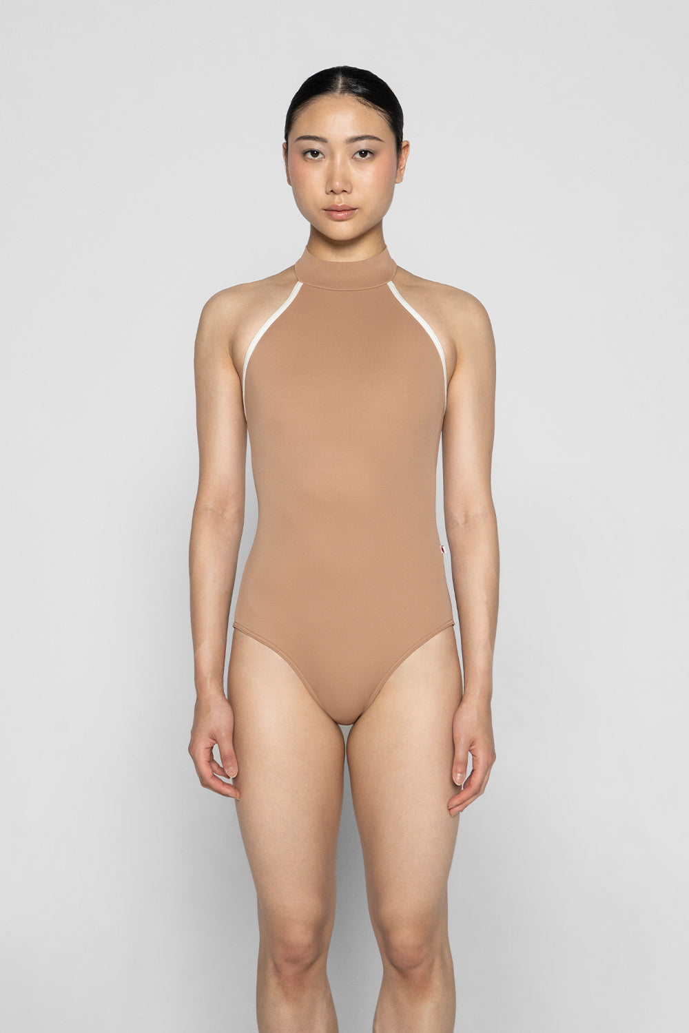 Sarah leotard in T-Sepia body color with N-Antique trim color