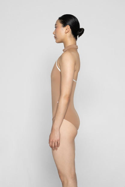 Sarah leotard in T-Sepia body color with N-Antique trim color