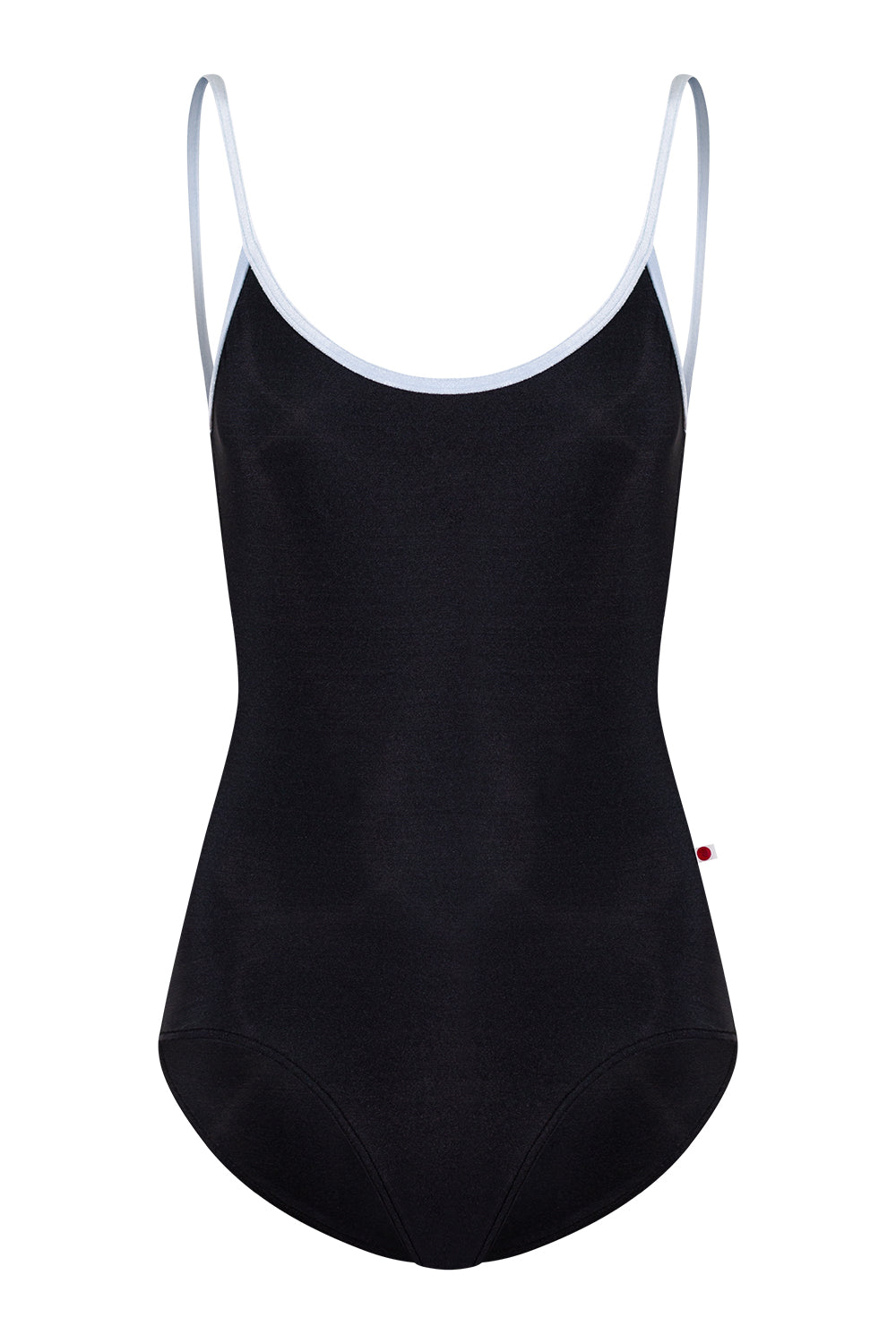 Fiona leotard in N-Black body color with Mesh Black top color and V-Serenade trim color