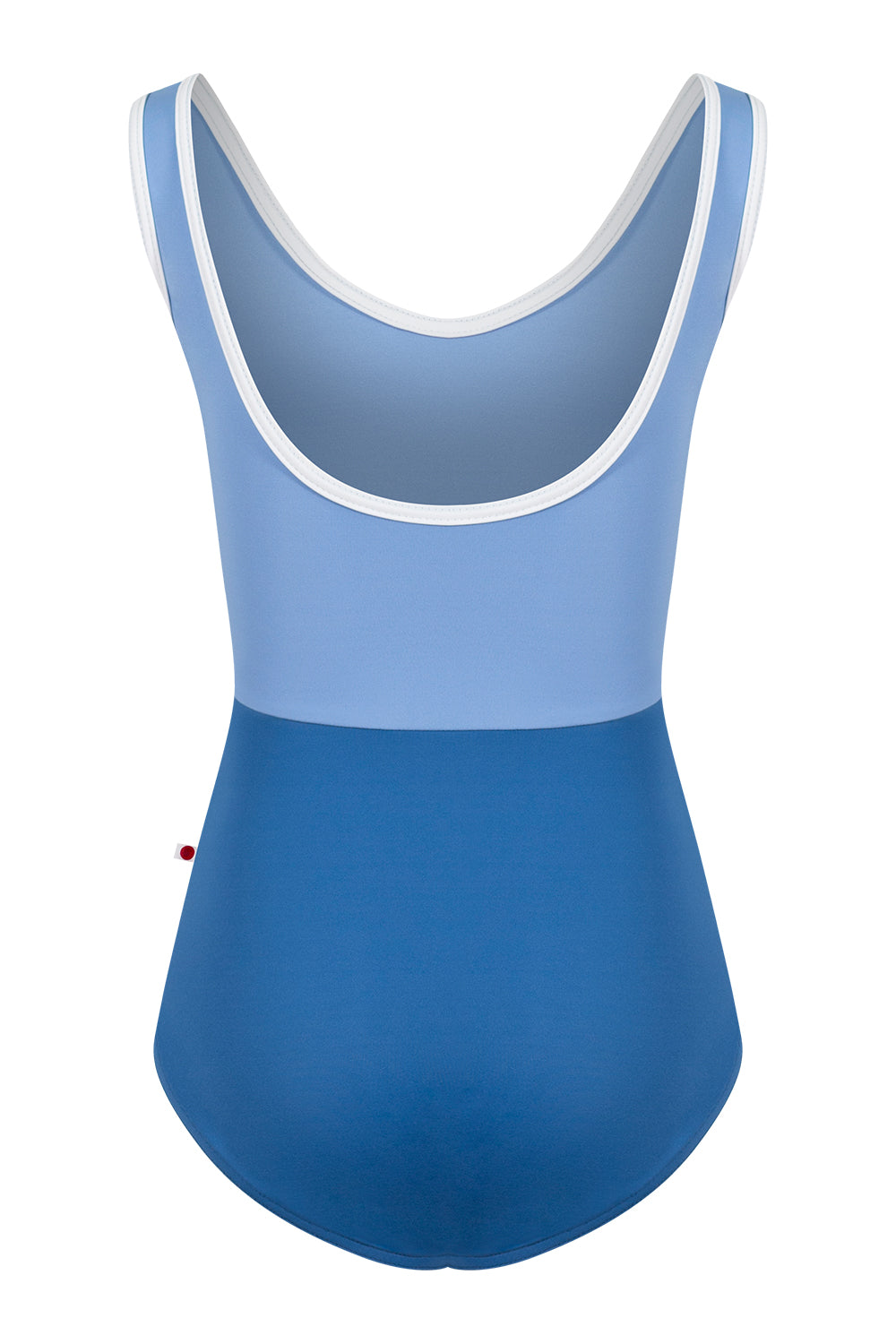 Kids Anna Duo leotard in T-Lapis body color with T-Paradise top color and T-White trim color