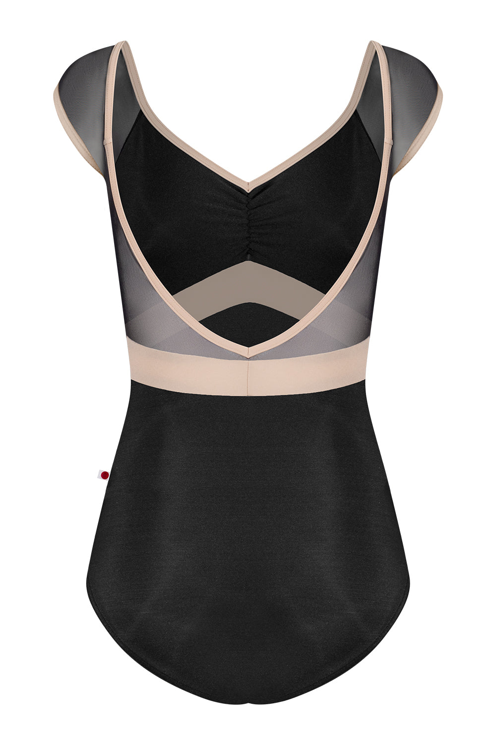 Elli Variation 1 leotard in N-Black body & top color with Mesh Black sleeves and T-Mosaic trim & middle band color
