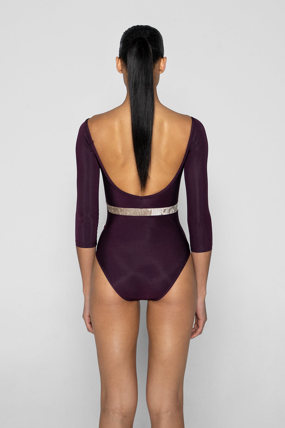 Elli Variation 1 leotard in N-Opera body, top & trim color with CV-Toffee middle band color