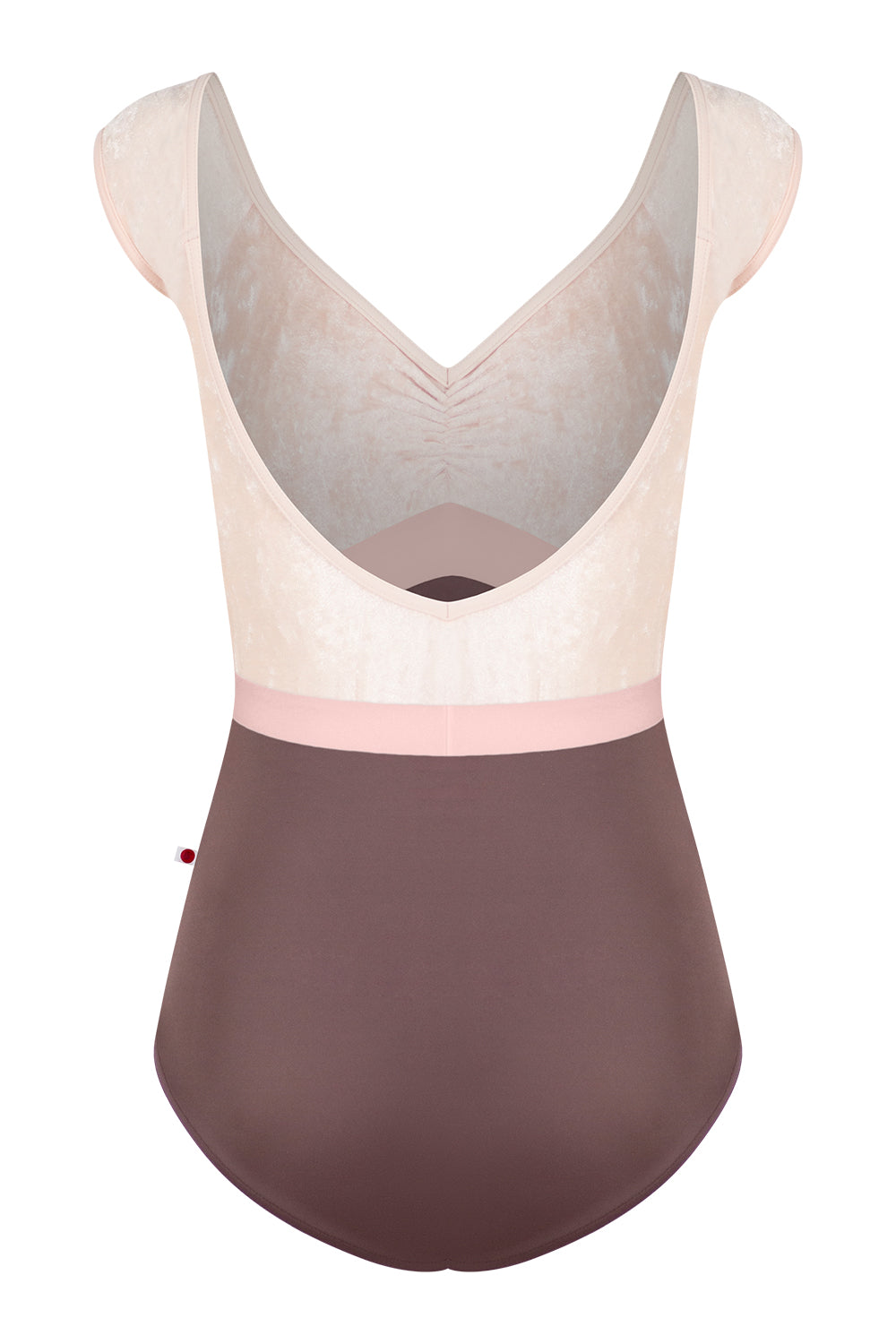 Elli Variation 1 leotard in T-Phantom body color with CV-Misty Rose top color, T-Misty Rose trim color and T-Petal middle band color