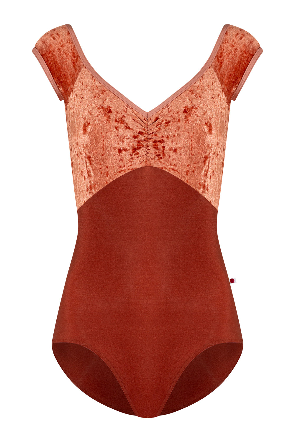 Elli leotard in N-Bronze body color with CV-Amaretto top color and N-Rosewood trim color