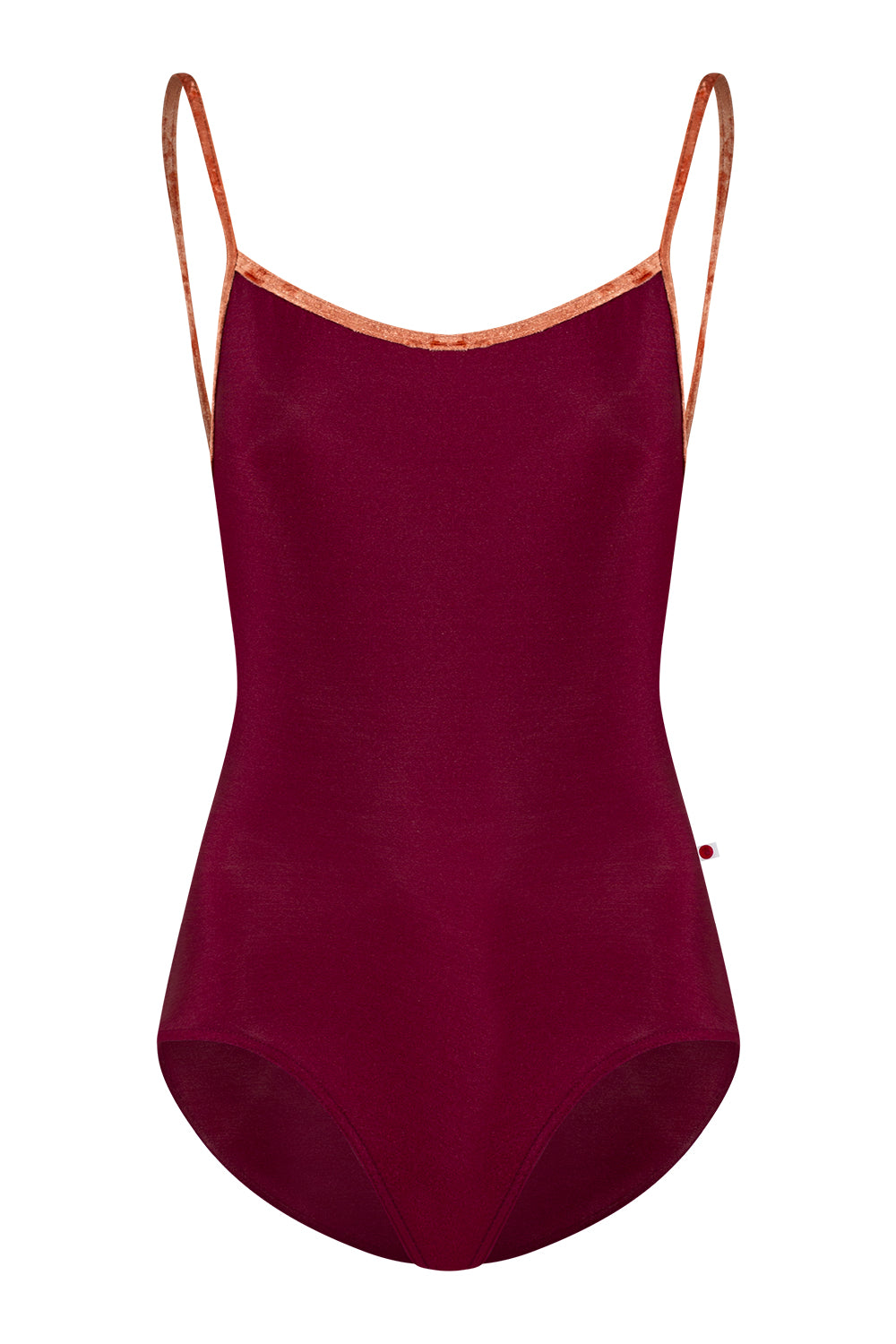 Heather leotard in N-Burgundy body color with CV-Amaretto trim color