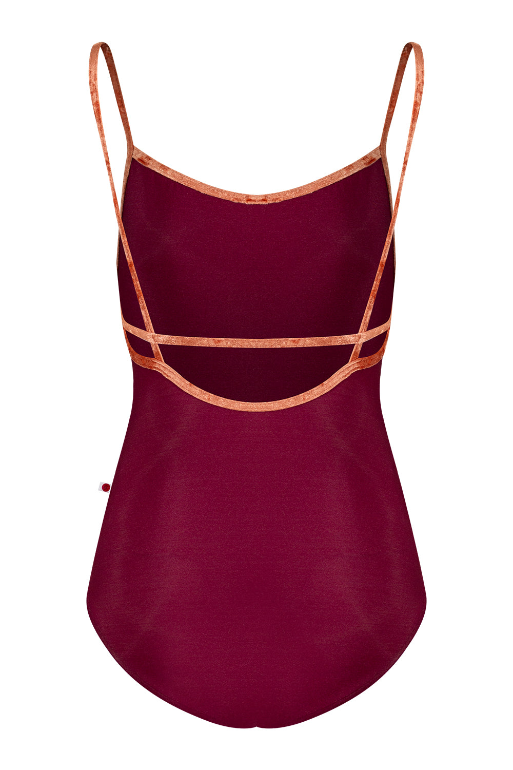 Heather leotard in N-Burgundy body color with CV-Amaretto trim color
