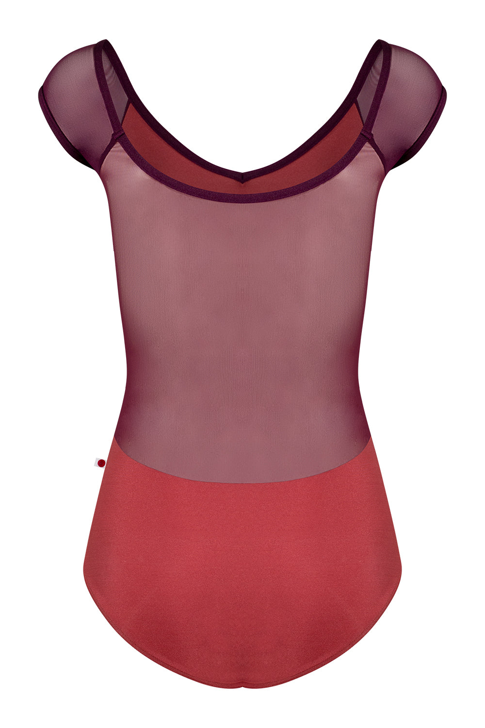 Nina leotard in N-Fox body color with Mesh Opera top color & cap sleeves and N-Opera trim color