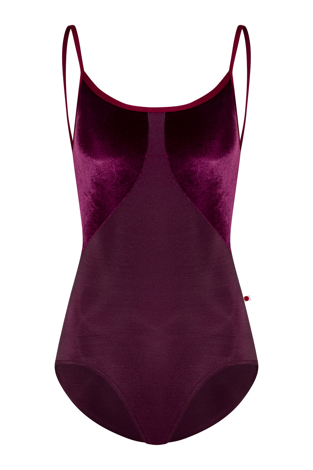 Amanda leotard in N-Opera body color with V-Roxy top color and N-Burgundy trim color