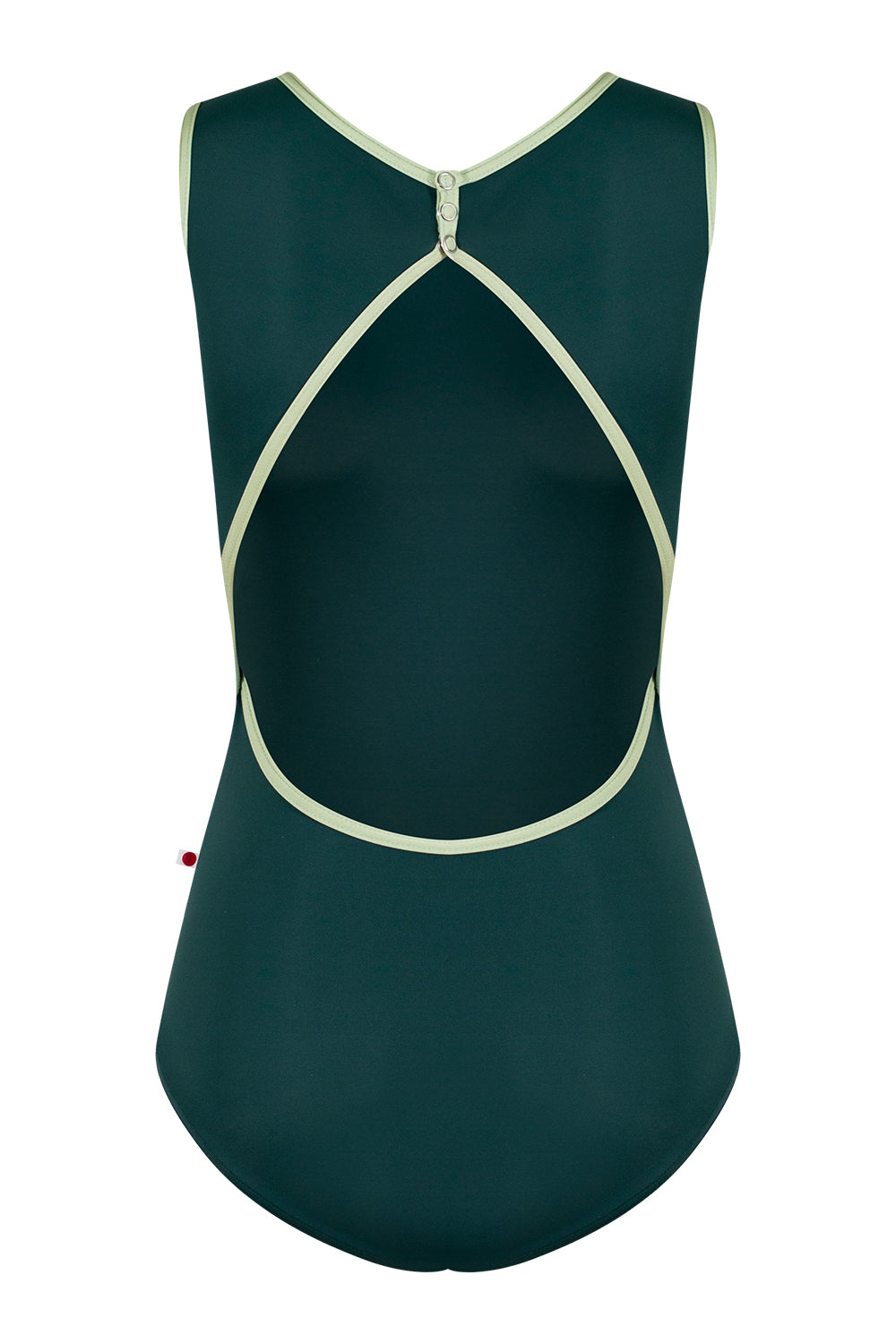 Larissa leotard in T-Kale body color with N-Ginko trim color